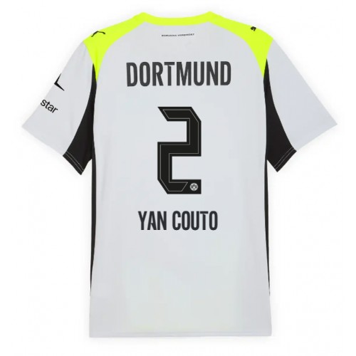Lacne Muži Futbalové dres Borussia Dortmund Yan Couto #2 2025-26 Krátky Rukáv - Preč Lacne Muži Futbalové dres Borussia Dortmund Yan Couto #2 2025-26 Krátky Rukáv - Preč